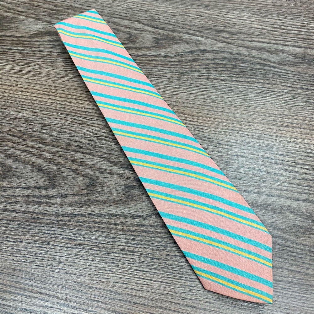 Polo Ralph Lauren Pink, Teal & Gold Stripe Tie